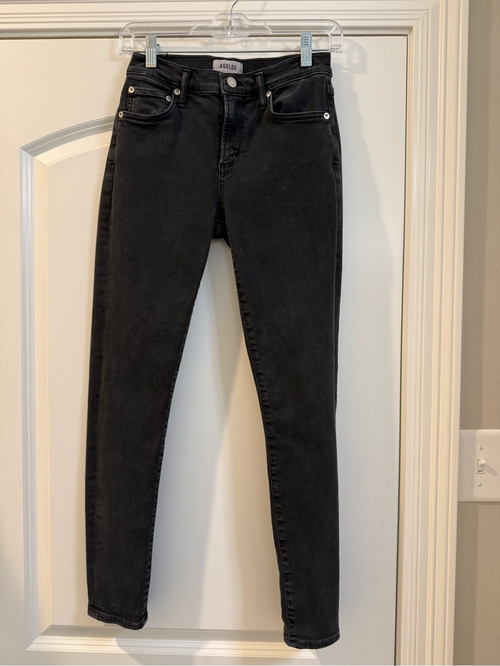 Agolde Black High-Rise Skinny Jeans